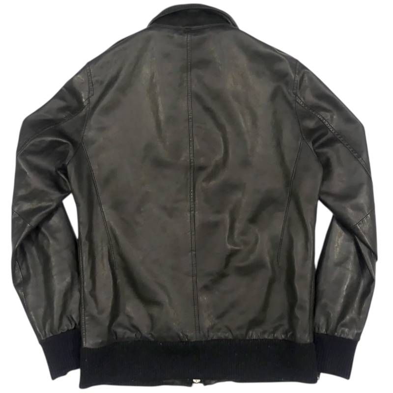 SHIPS ブラックレザー ジャケット SHIPS シップス ライダースジャケット S 本革 シングル メンズ レザー