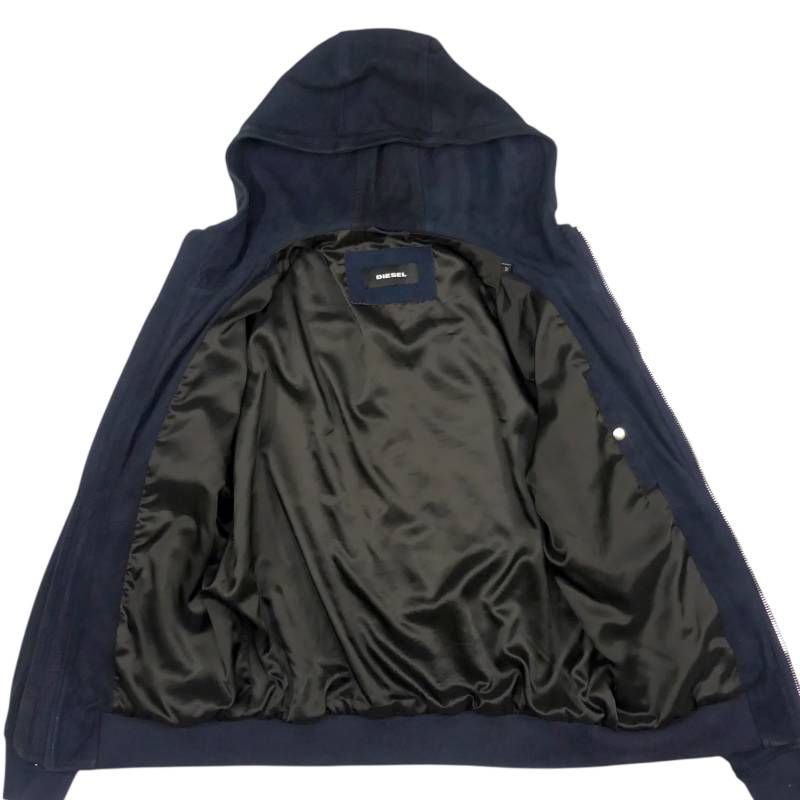 DIESEL ディーゼル フーディー M パーカー レザー ジャケット ブルゾン 