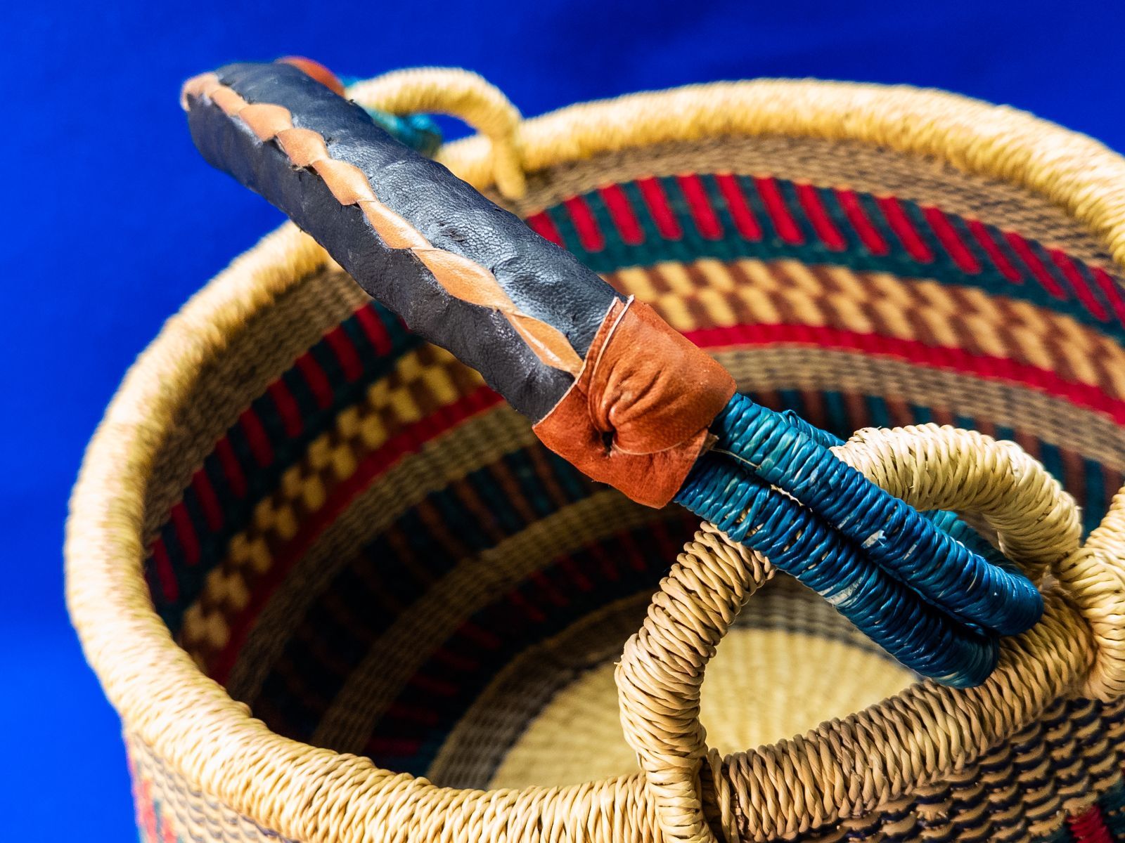 セール/新品/アフリカ ガーナ製/ブルキナボルガ バスケット/44×46cm ブルキナバスケット φ45cm ボルガバスケット アフリカンバスケット