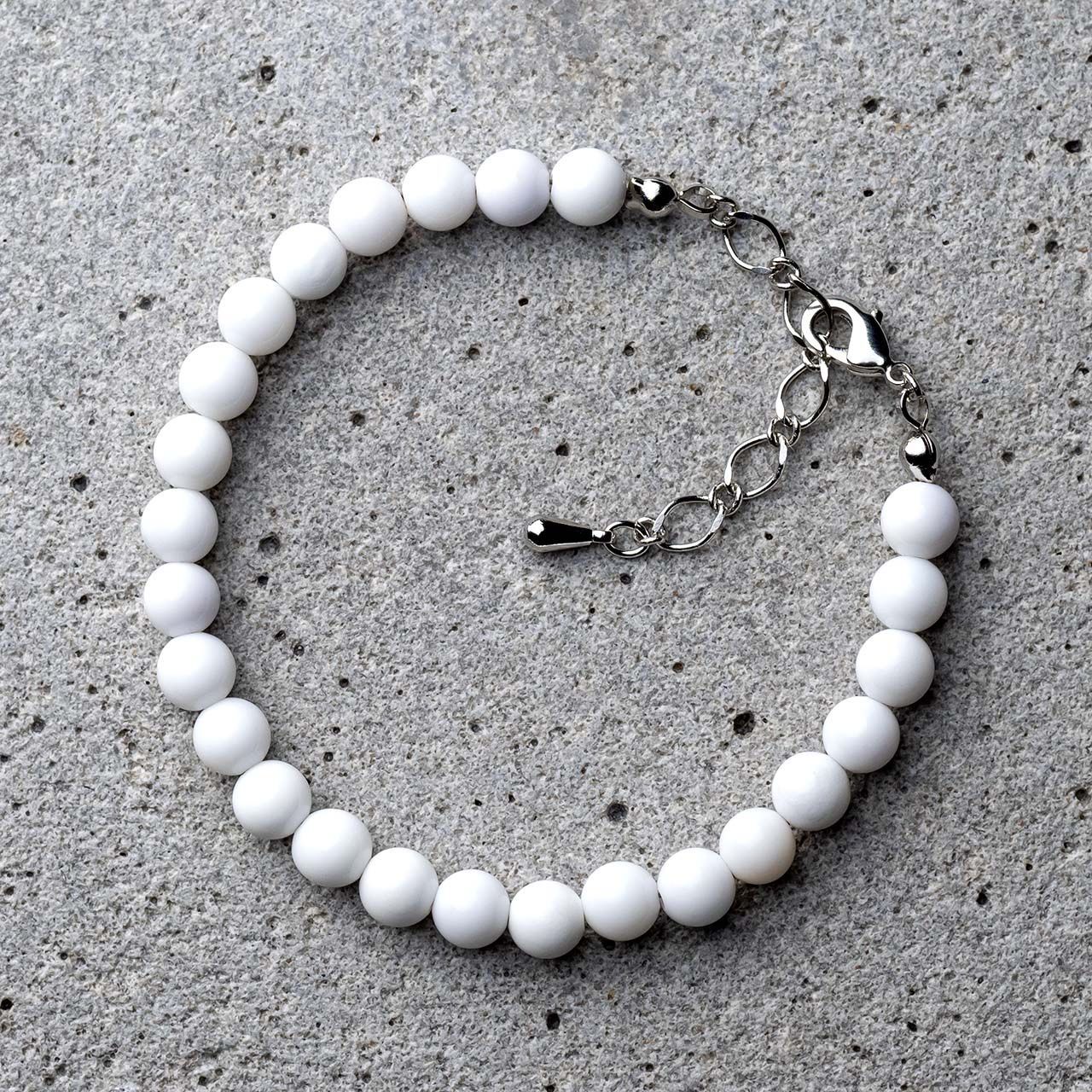 高品質 ホワイトオニキス6mm 天然石アクセサリー お守り