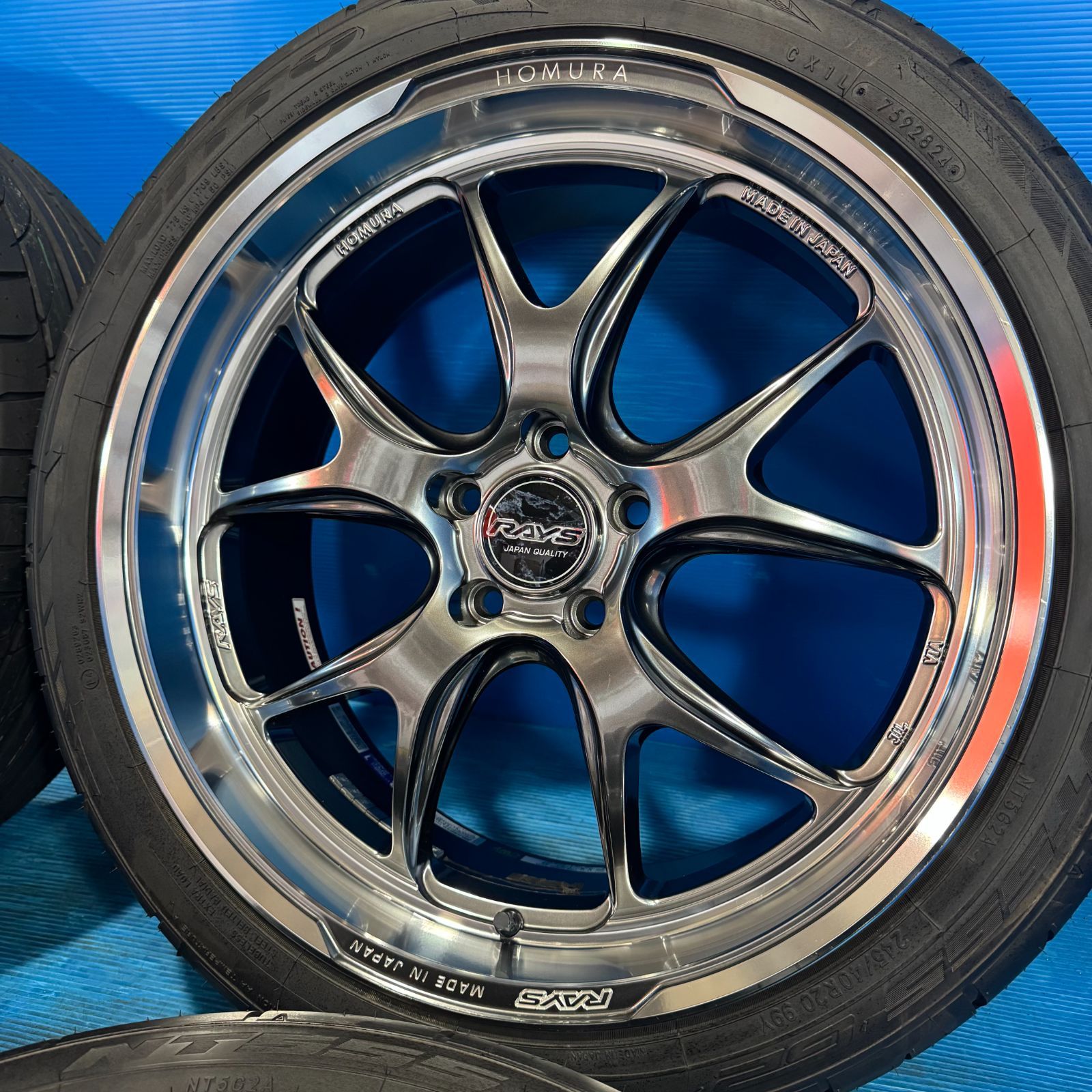 美品 RAYS HOMURA 2×5 RA 20インチ 8.5J +45 レイズ ホムラ NITTO