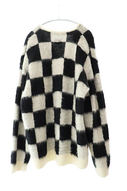 1396 ニードルス　モヘヤ　カーディガン　シャギーニット　チェック　ウール　M 1396 ニードルス モヘヤ カーディガン シャギーニット チェック ウール