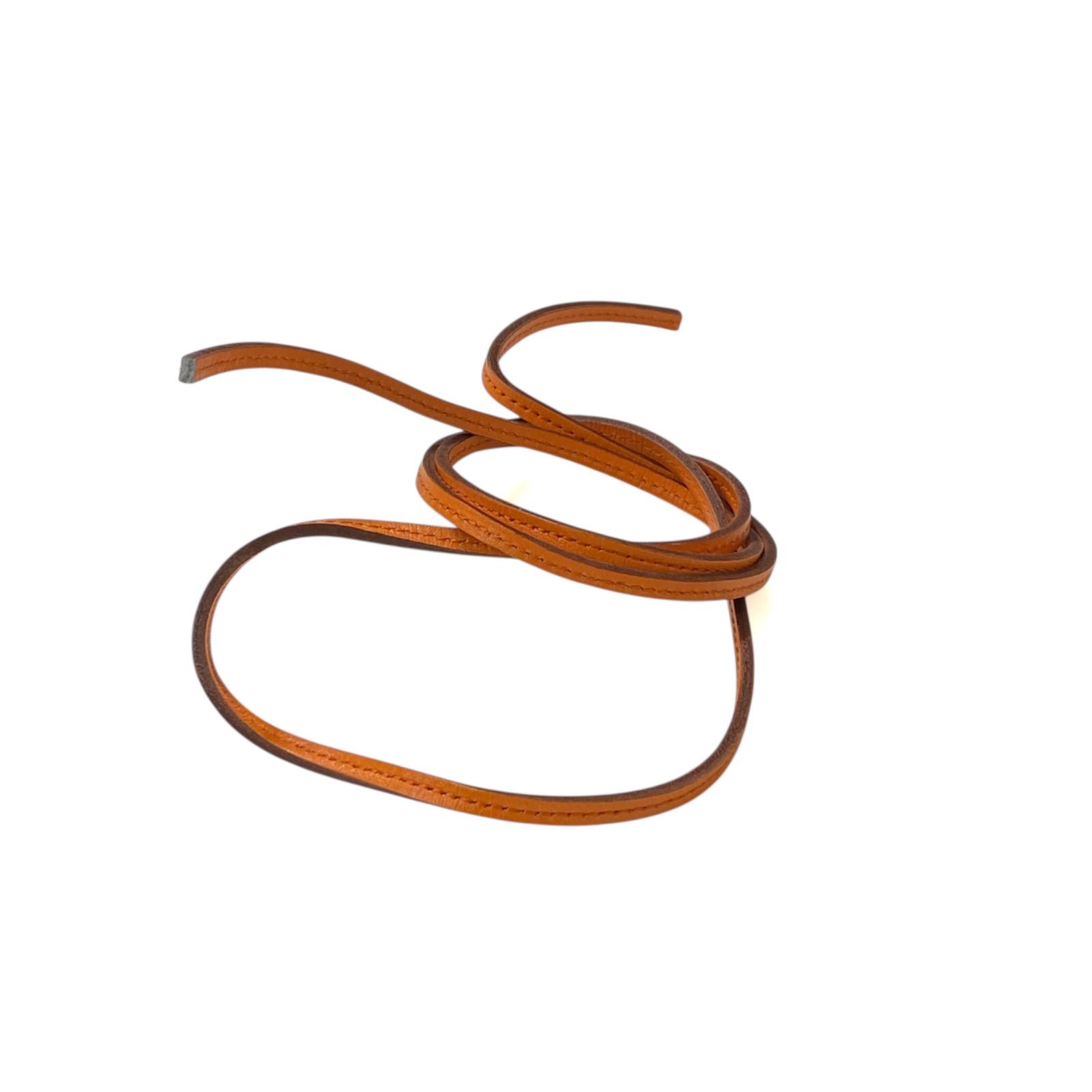 エルメス ラニエール レザーネックレス チョーカー 革紐 オレンジ