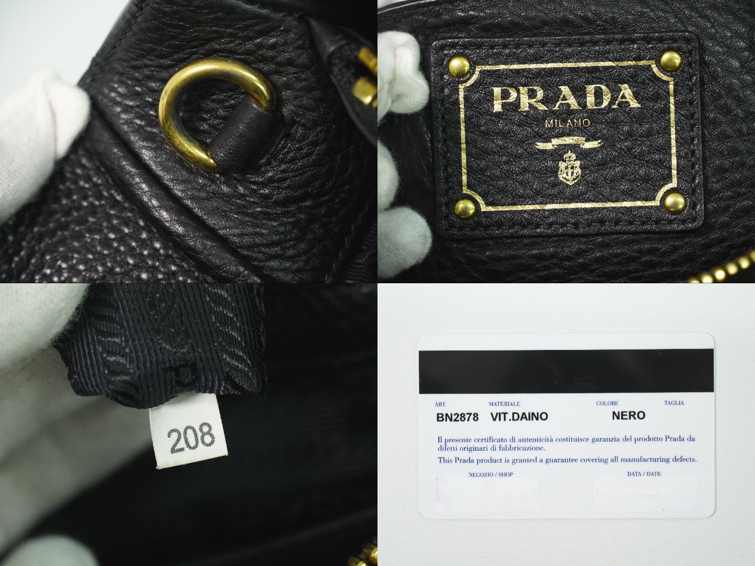 本物 プラダ PRADA レザー 2WAY ショルダーバッグ ハンドバッグ