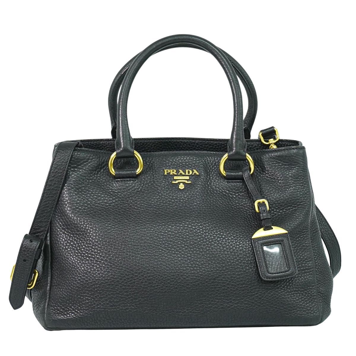 本物 プラダ PRADA レザー 2WAY ショルダーバッグ ハンドバッグ ポシェット ブラック BN2878 バッグ 中古・ 本物 プラダ PRADA レザー 2WAY ショルダーバッグ ハンドバッグ