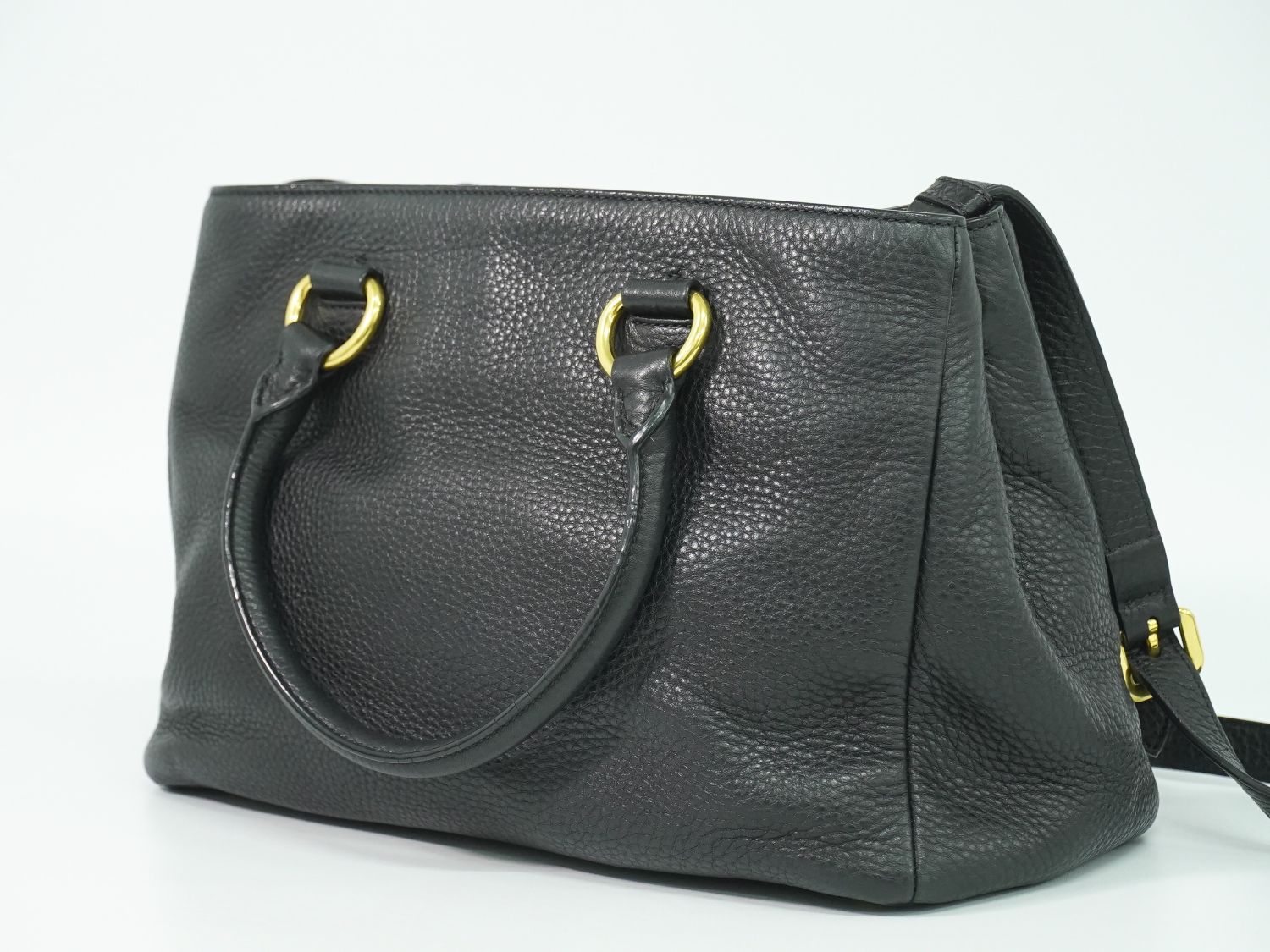 本物 プラダ PRADA レザー 2WAY ショルダーバッグ ハンドバッグ ポシェット ブラック BN2878 バッグ 中古・ 本物 プラダ PRADA レザー 2WAY ショルダーバッグ ハンドバッグ