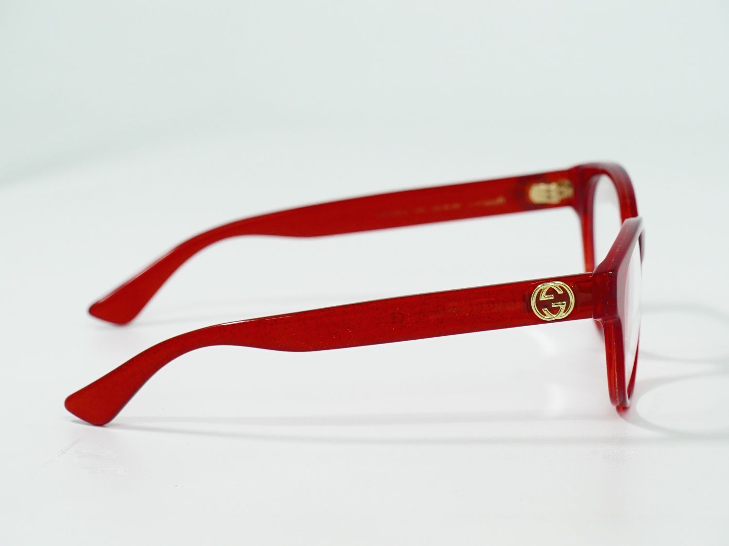 本物 グッチ GUCCI インターロッキングG グリッター メガネ フレーム 度なし プラスチック レッド GG0039OA 眼鏡 メガネ 服飾小物 中古・ 本物 グッチ GUCCI インターロッキングG グリッター メガネ フレーム