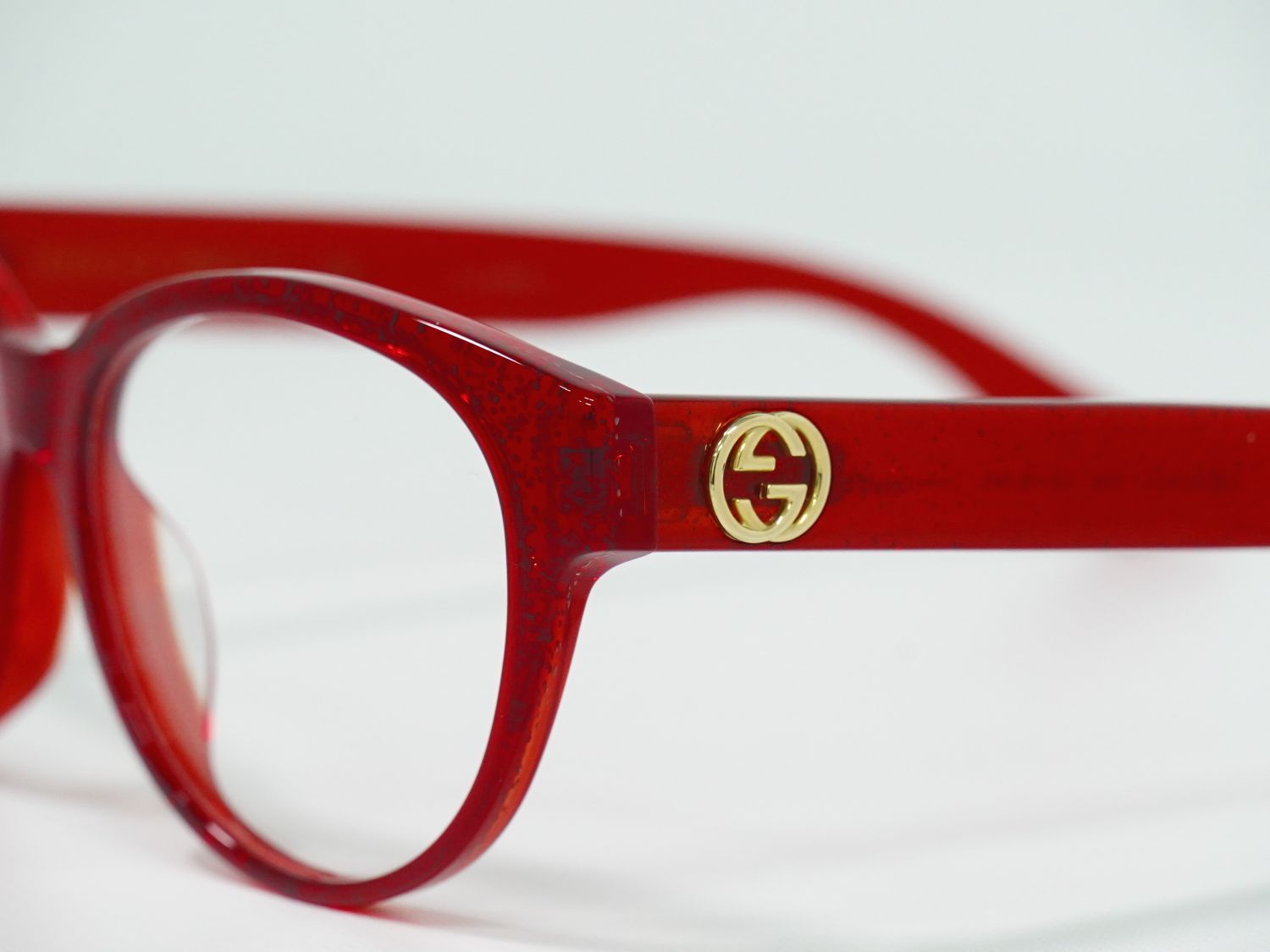 本物 グッチ GUCCI インターロッキングG グリッター メガネ フレーム 度なし プラスチック レッド GG0039OA 眼鏡 メガネ 服飾小物 中古・ 本物 グッチ GUCCI インターロッキングG グリッター メガネ フレーム