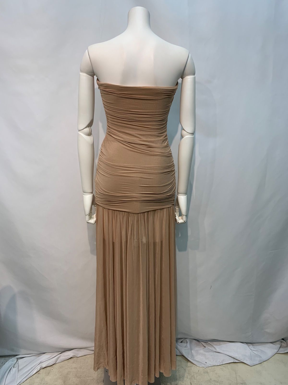 【値下げしました！】ロングドレス/キャバドレス 2055 キャバクラ ロングドレス ギャザー スリット 伸縮性 シンプル