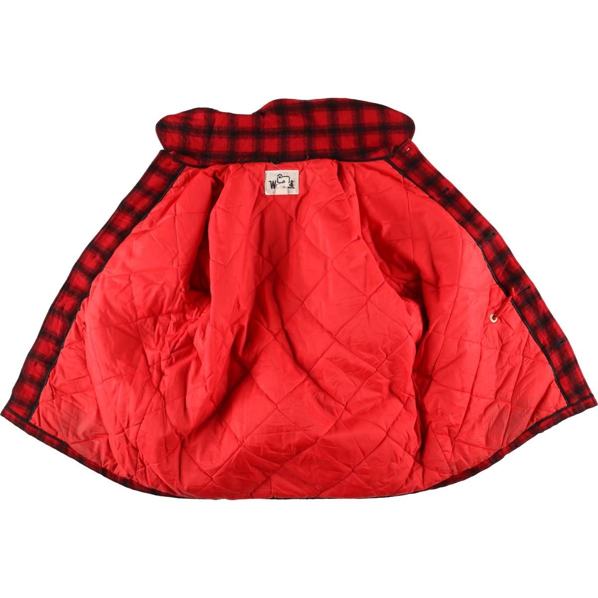 古着 70年代 ウールリッチ WOOLRICH オンブレチェック 中綿入り ウール