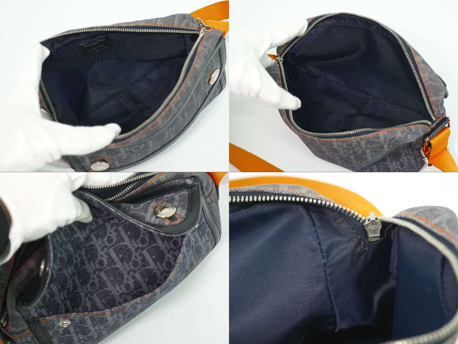 本物 クリスチャン ディオール Christian Dior フライトライン トロッター ショルダーバッグ デニム ネイビー バッグ 中古・ 本物 クリスチャン ディオール Christian Dior フライトライン