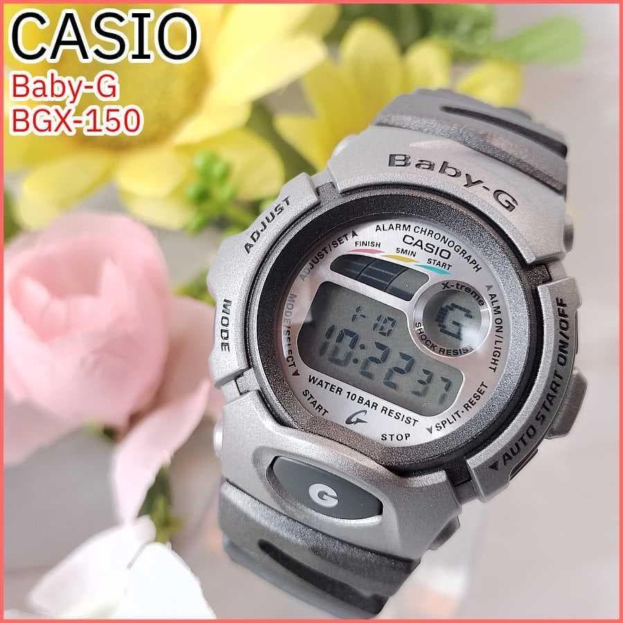 電池新品】CASIO Baby-G BGX-150 デジタル レディース シルバー 腕時計