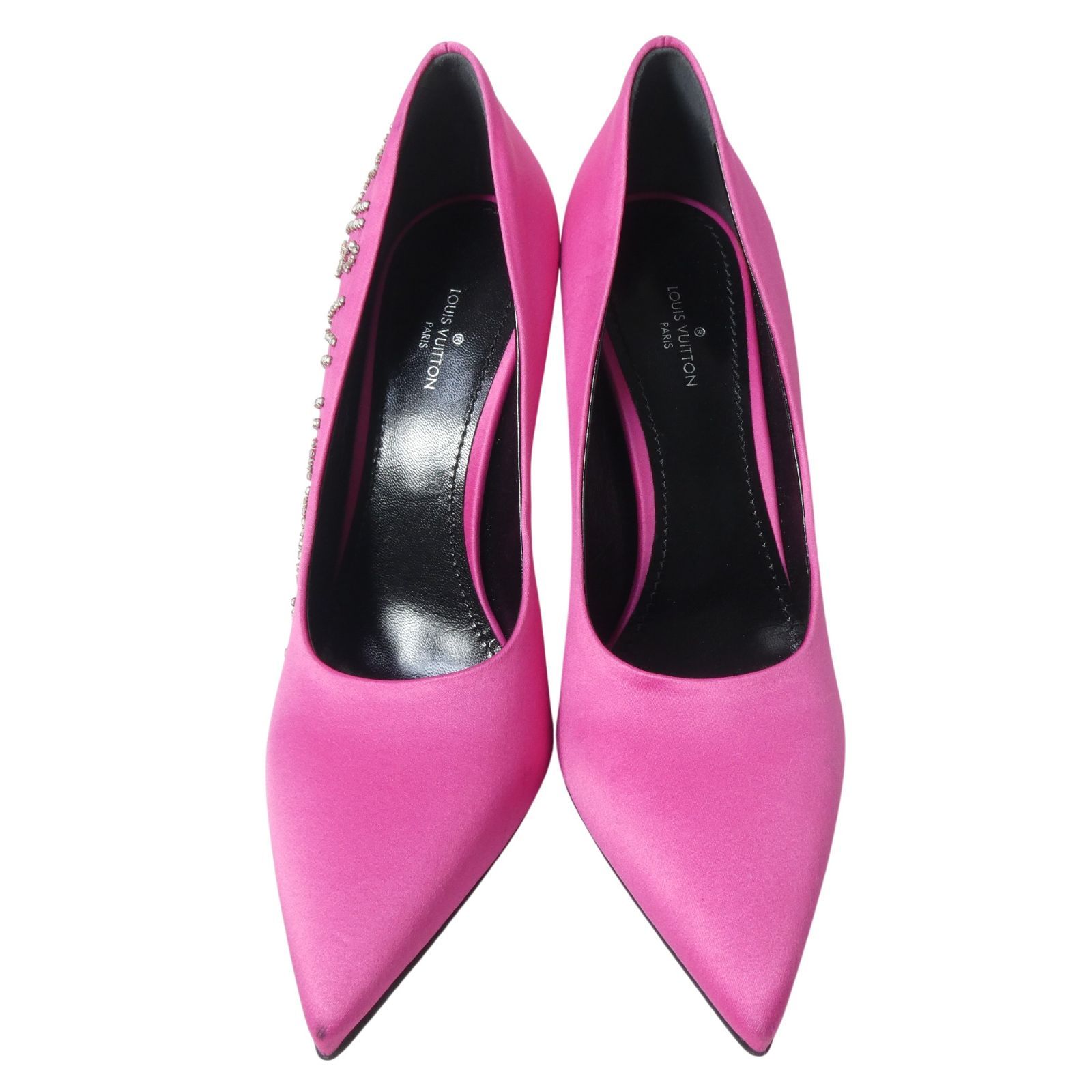 LOUIS VUITTON ルイヴィトン ロゴ ラインストーン ビジュー サテン