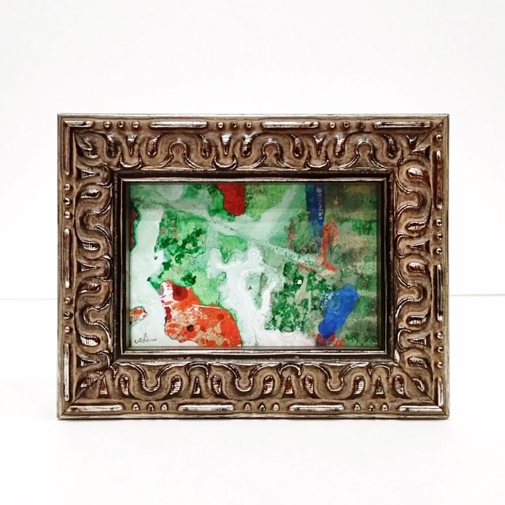 内野隆文 エメラルド 絵画 抽象画 段ボールにアクリル 現代美術