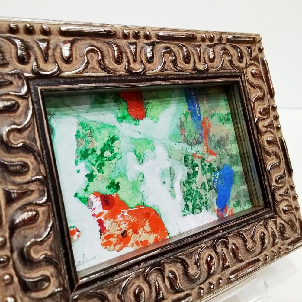 内野隆文 エメラルド 絵画 抽象画 段ボールにアクリル 現代美術