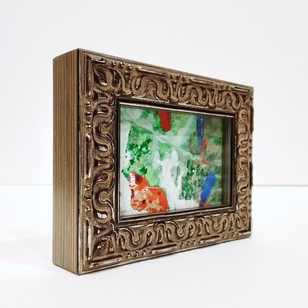 内野隆文 エメラルド 絵画 抽象画 段ボールにアクリル 現代美術