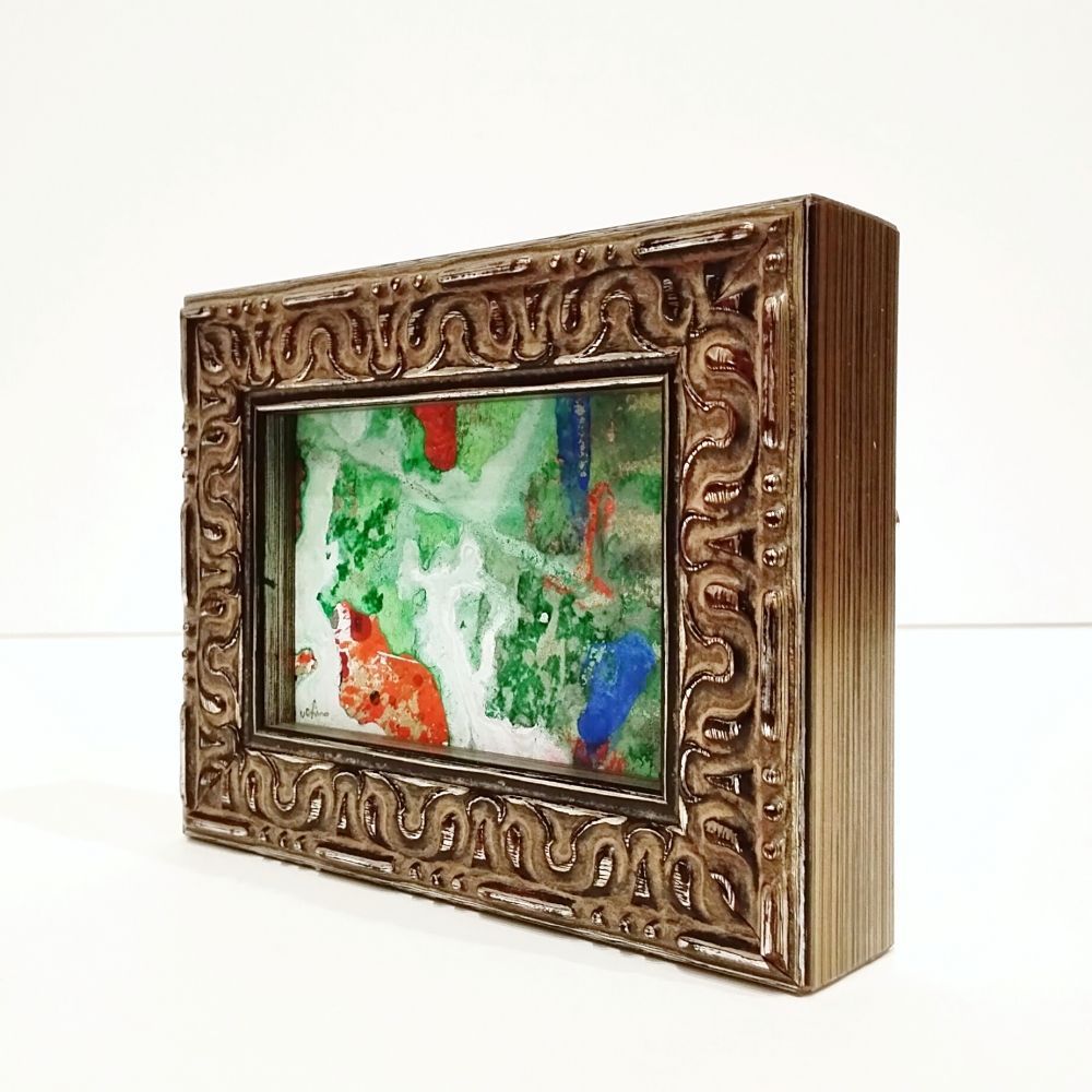 内野隆文 エメラルド 絵画 抽象画 段ボールにアクリル 現代美術