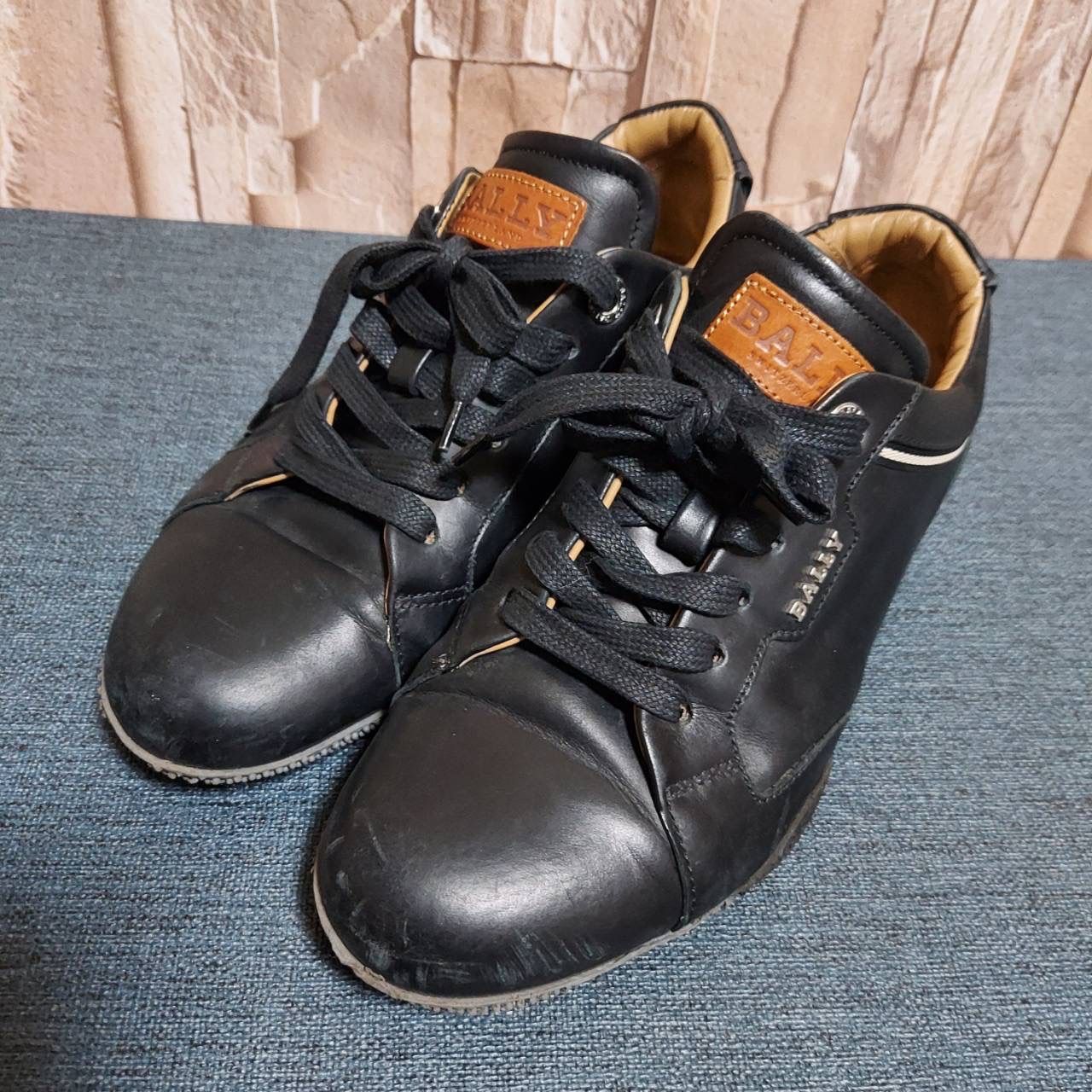 BALLY バリー レザー スニーカー ブラック 37 レディース 茶色