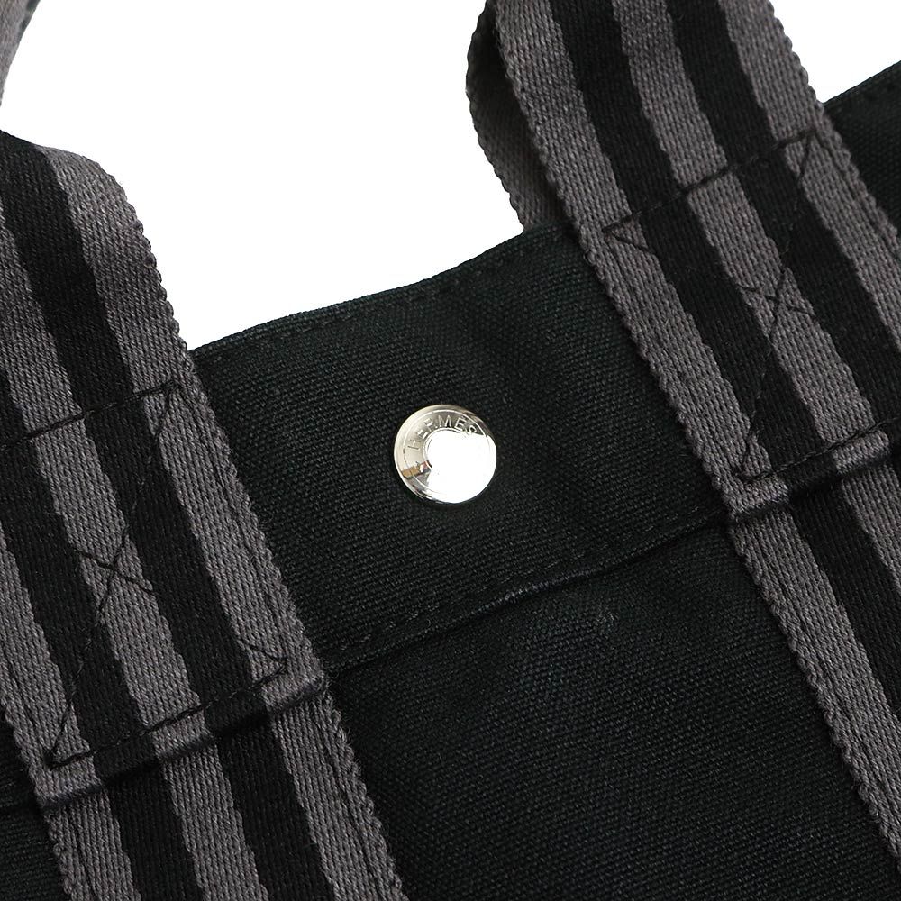 エルメス フールトゥ PM コットンキャンバス ブラック グレー トート  