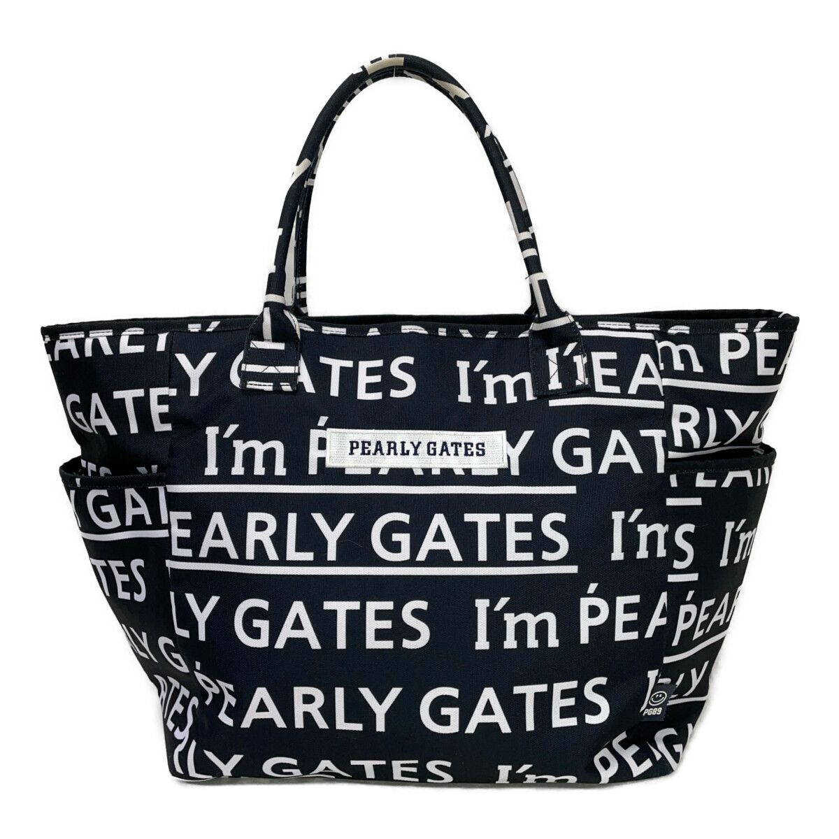 中古 パーリーゲイツ PEARLY GATES トート型ボストンバッグ ネイビー