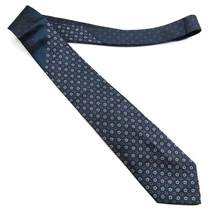 銀座和光 ブランド ネクタイ 小紋柄 シルク PO メンズ ネイビー wako