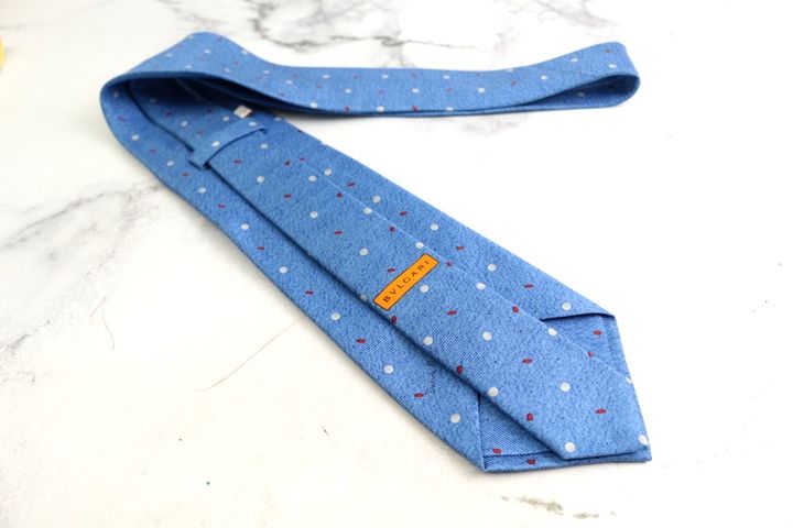 ブルガリ ブランドネクタイ セッテピエゲ ドット シルク イタリア製 PO