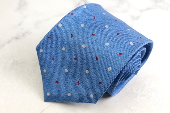 ブルガリ ブランドネクタイ セッテピエゲ ドット シルク イタリア製 PO