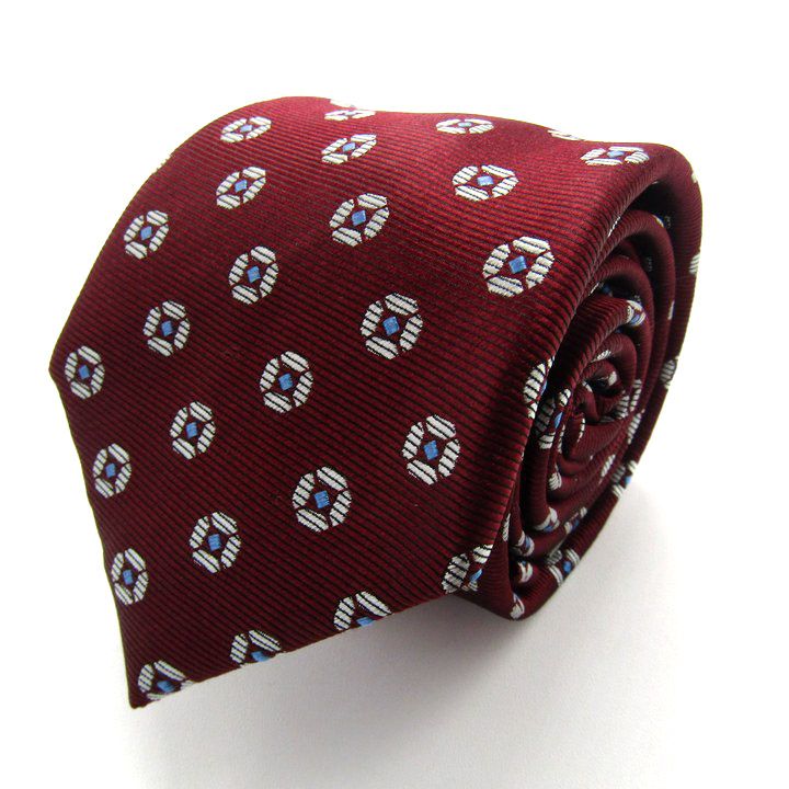 ユキトリイ ブランドネクタイ ドット 小紋柄 シルク PO メンズ ワイン