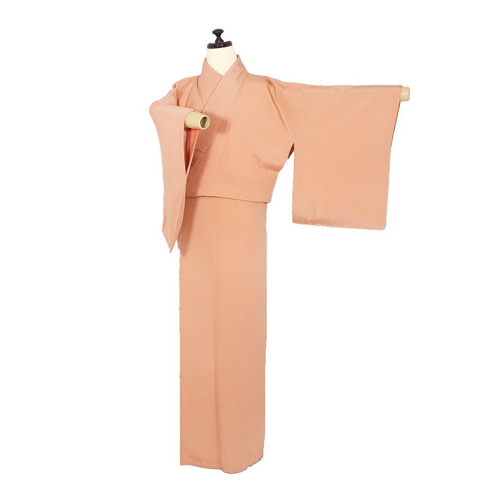 本加賀友禅 毎田仁郎 監修 鮫小紋 長襦袢 セット 正絹 サーモンピンク