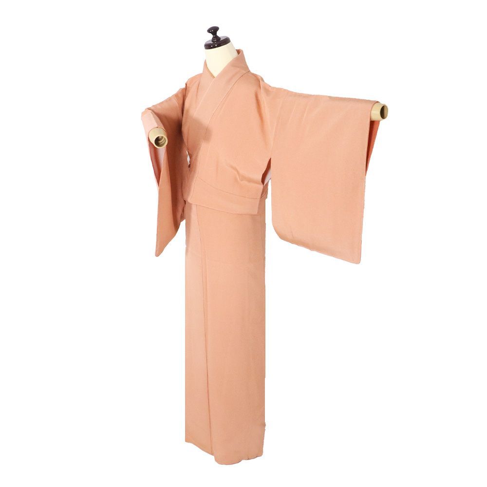 本加賀友禅 毎田仁郎 監修 鮫小紋 長襦袢 セット 正絹 サーモンピンク