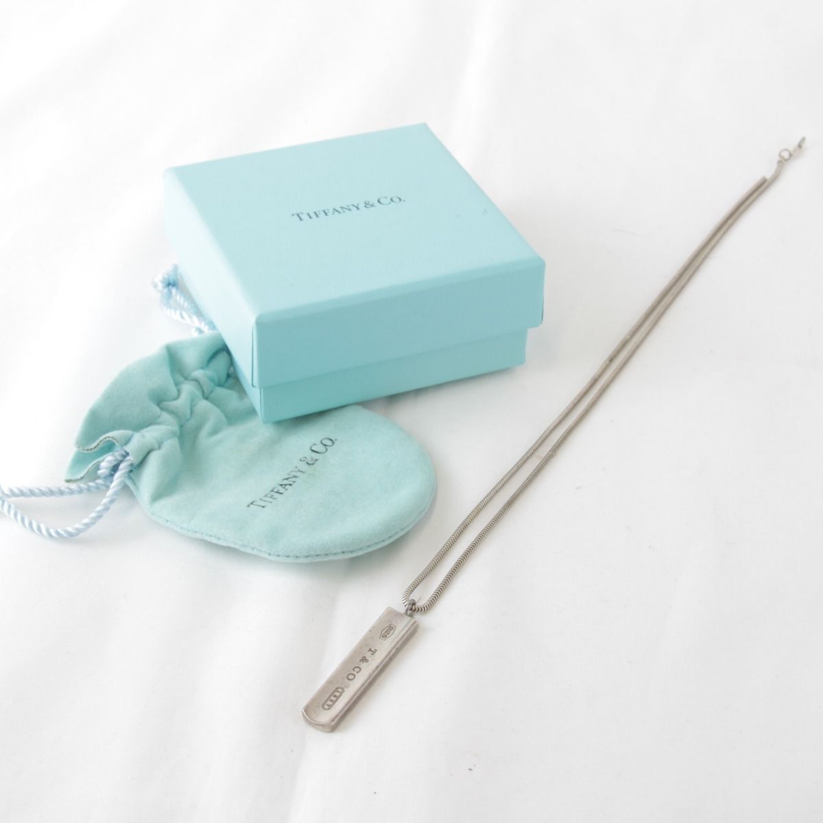 難あり『USED』TIFFANY&Co.【ティファニー】 バー ネックレス チェーン