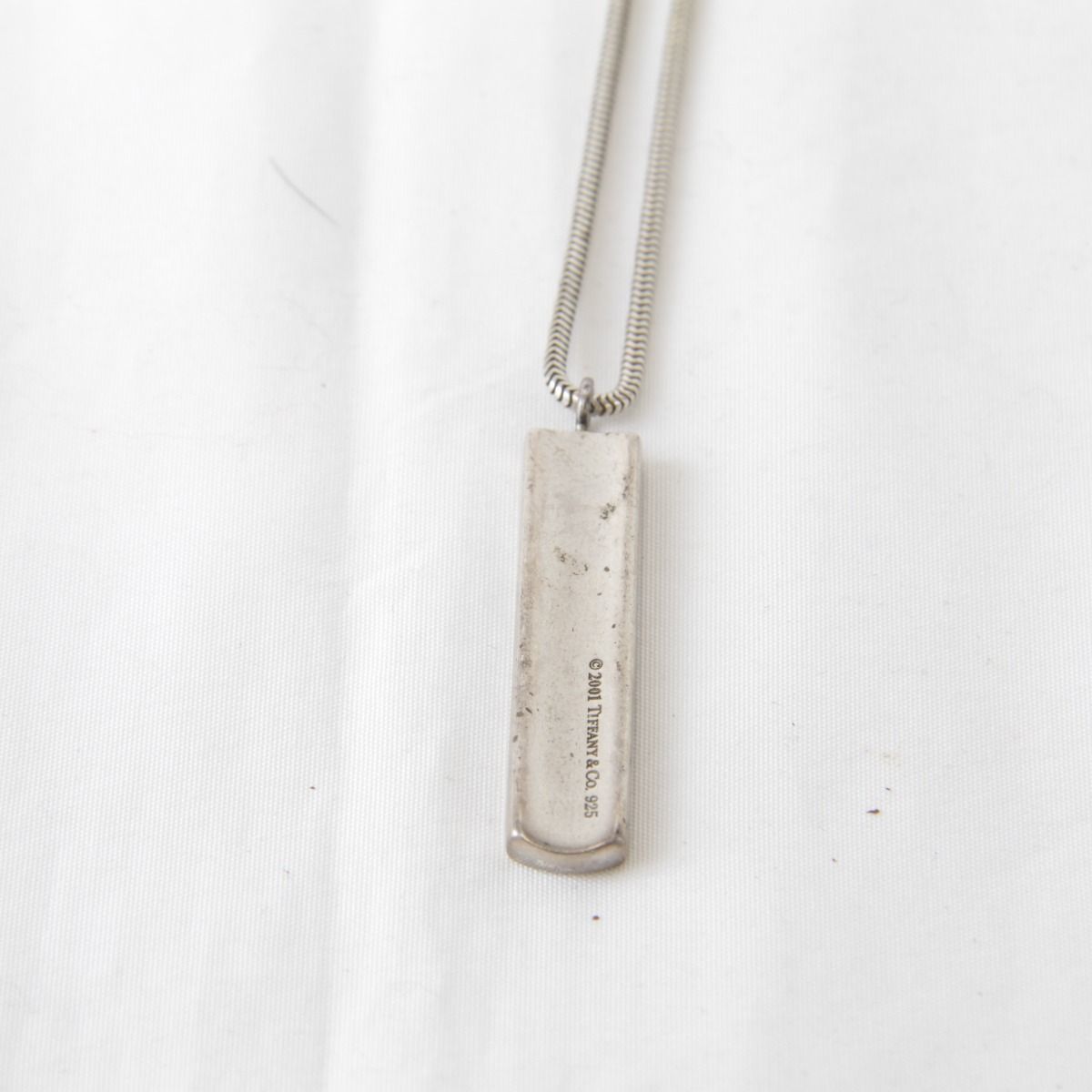 難あり『USED』TIFFANY&Co.【ティファニー】 バー ネックレス チェーン 