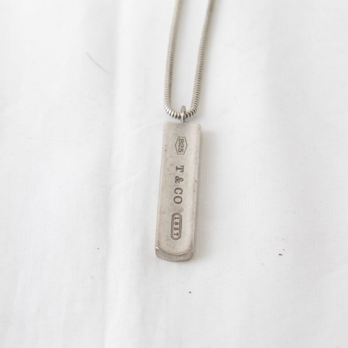 難あり『USED』TIFFANY&Co.【ティファニー】 バー ネックレス チェーン 