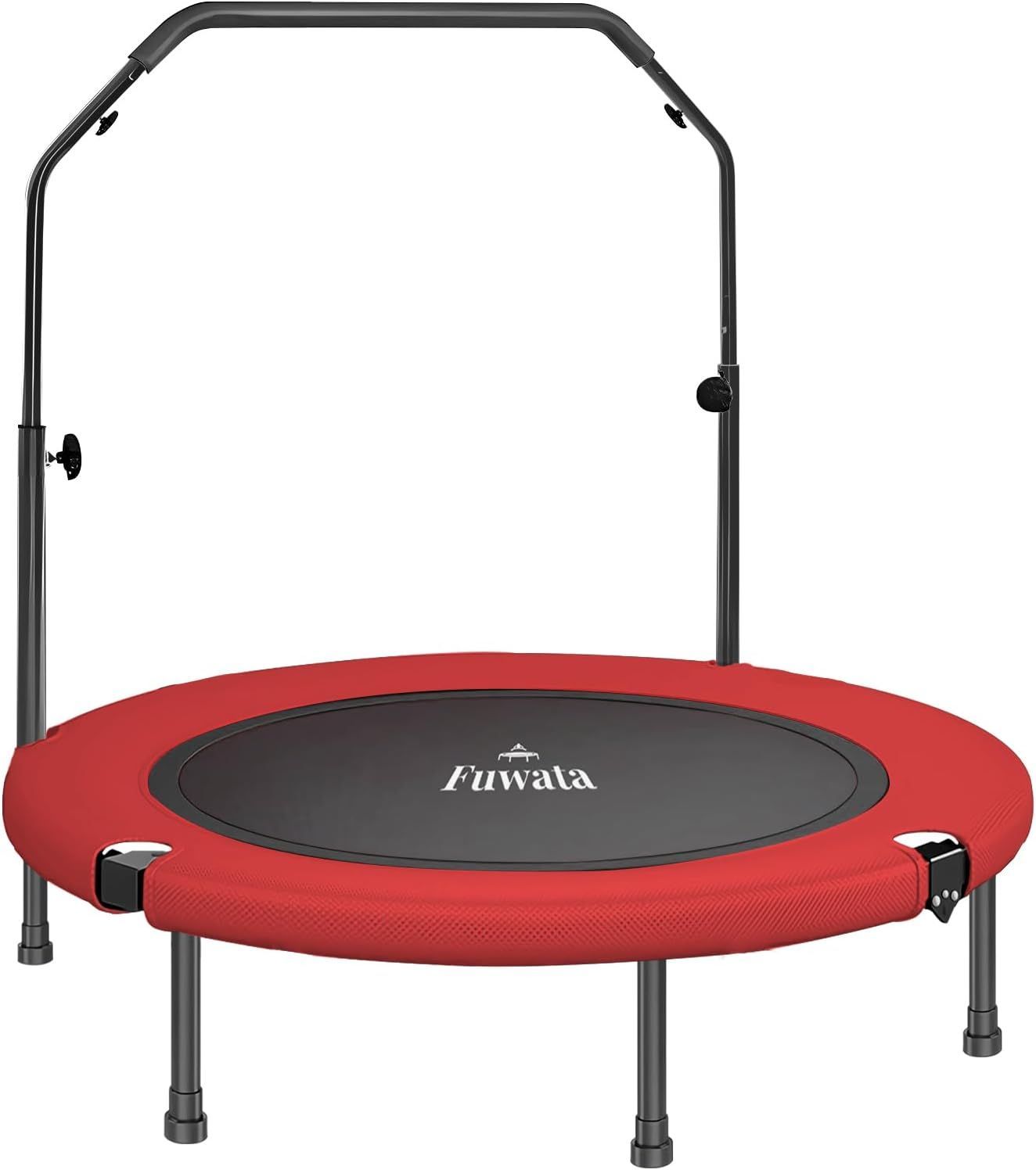 Fuwata トランポリン 手摺付き 室内用 大人用 子供用 大型102cm