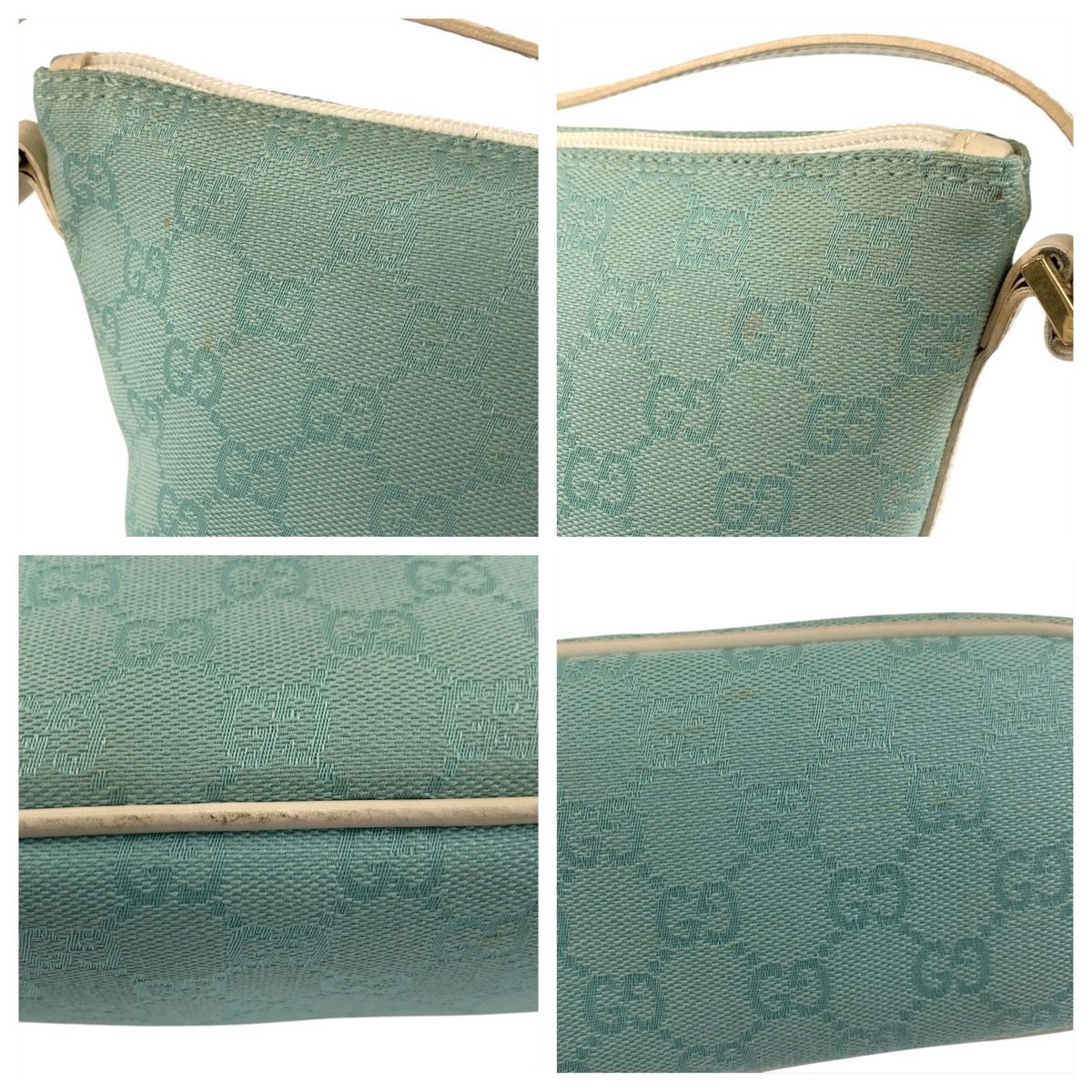 GUCCI グッチ ミントグリーン ゴールド金具 GGキャンバス/レザー 089