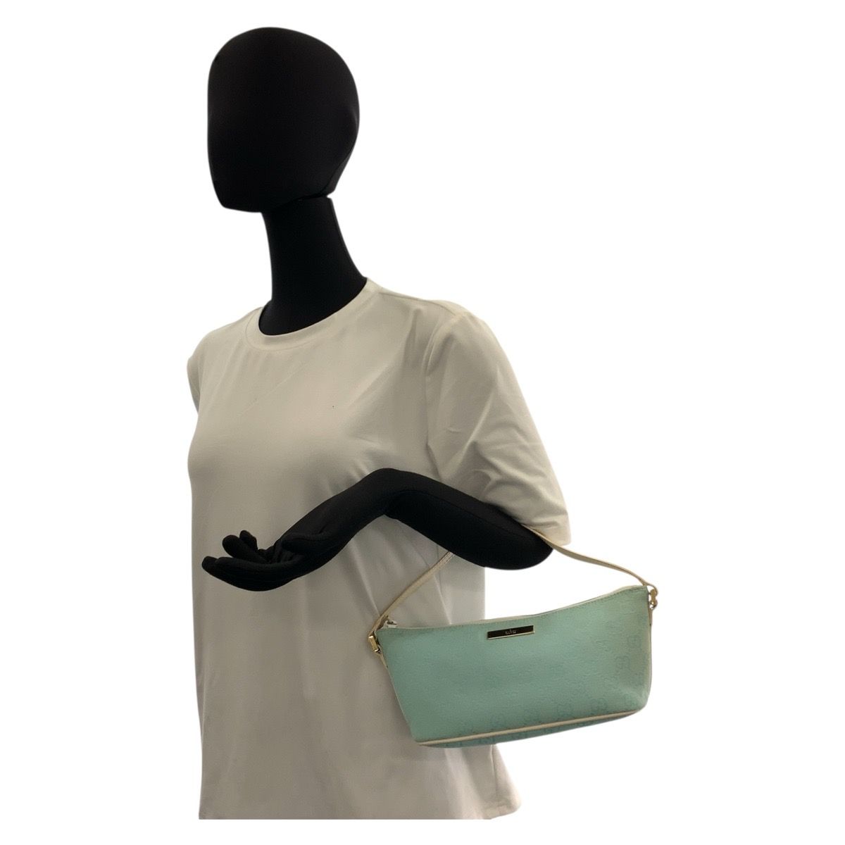 GUCCI グッチ ミントグリーン ゴールド金具 GGキャンバス/レザー 089