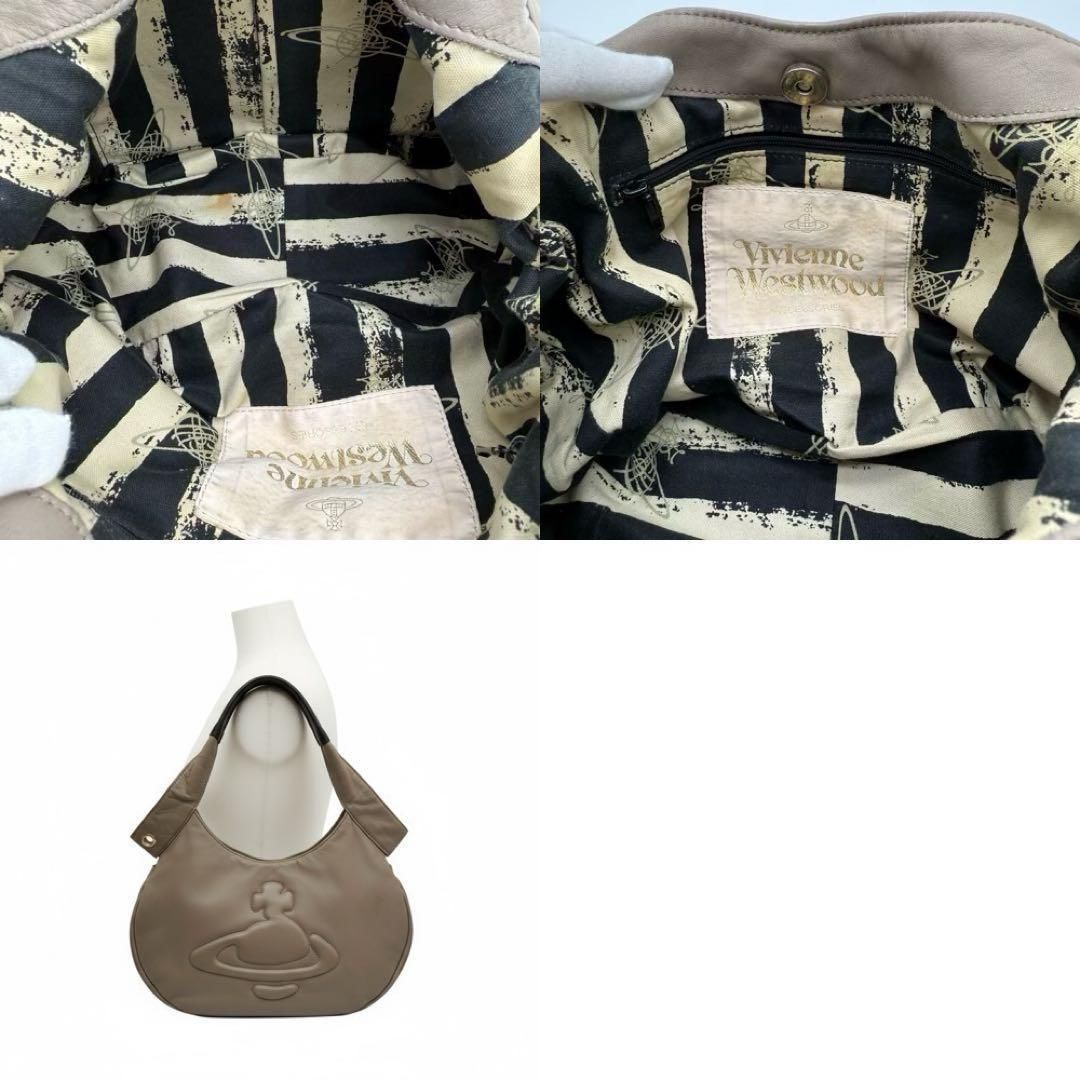 【良品】Vivienne ハンドバッグ セミショルダーバッグ オーブ レザー 良品】Vivienne ハンドバッグ セミショルダーバッグ オーブ レザー