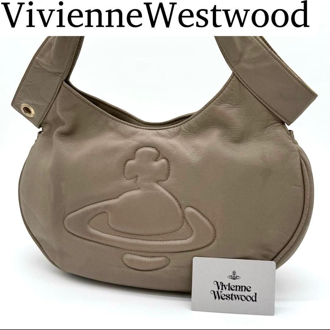 良品】Vivienne ハンドバッグ セミショルダーバッグ オーブ レザー 