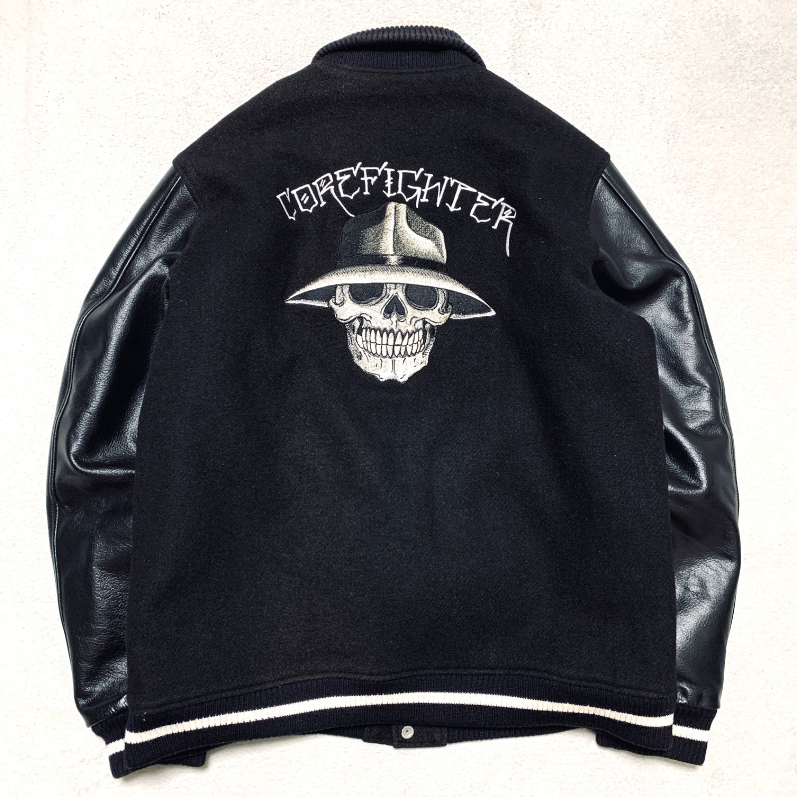 Corefighter スタジャン L ブラック COREFIGHTER スタジャン バーシティジャケット ファラオジャケット