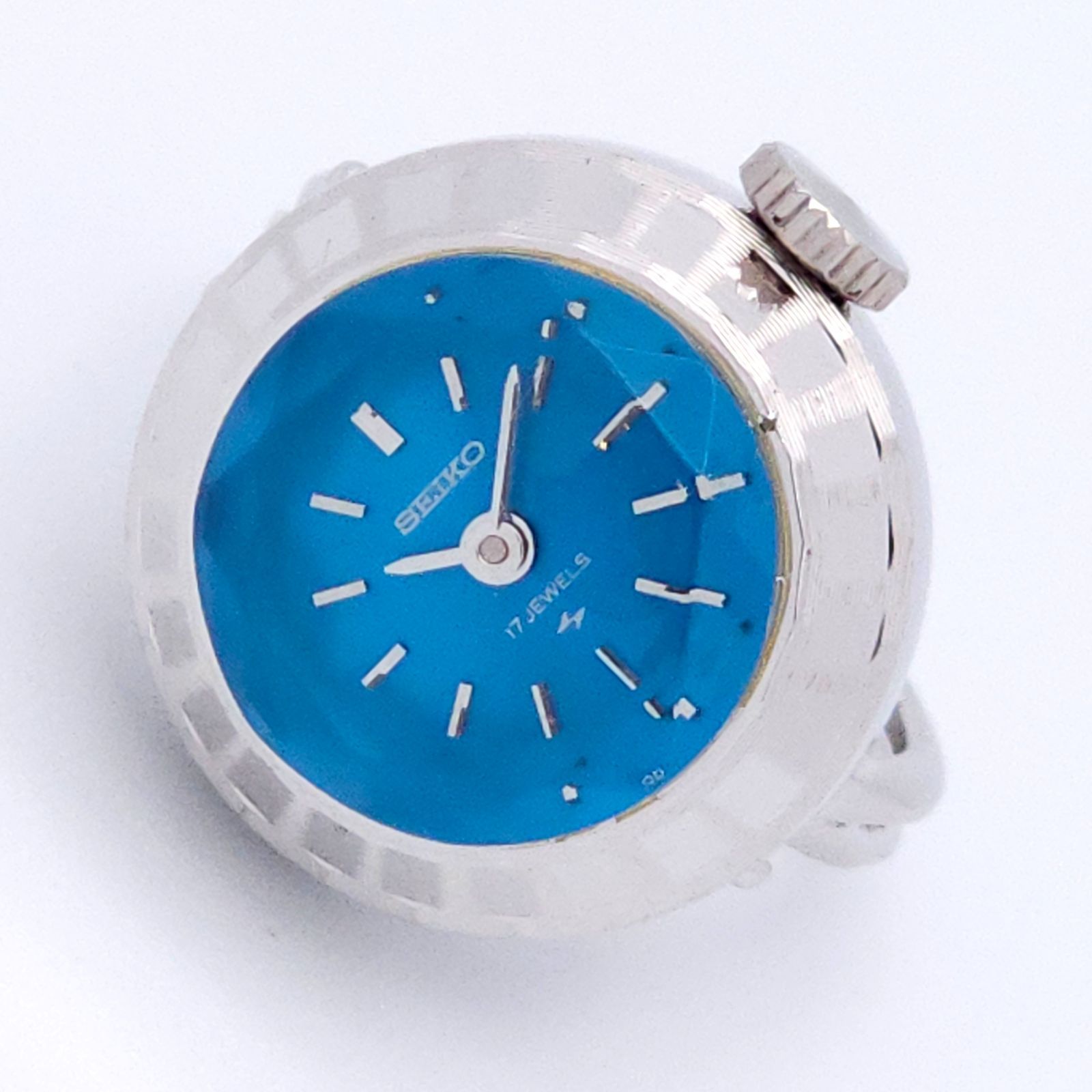 SEIKO セイコー 11-0920 手巻 リングウォッチ 動作品 カットガラス 青