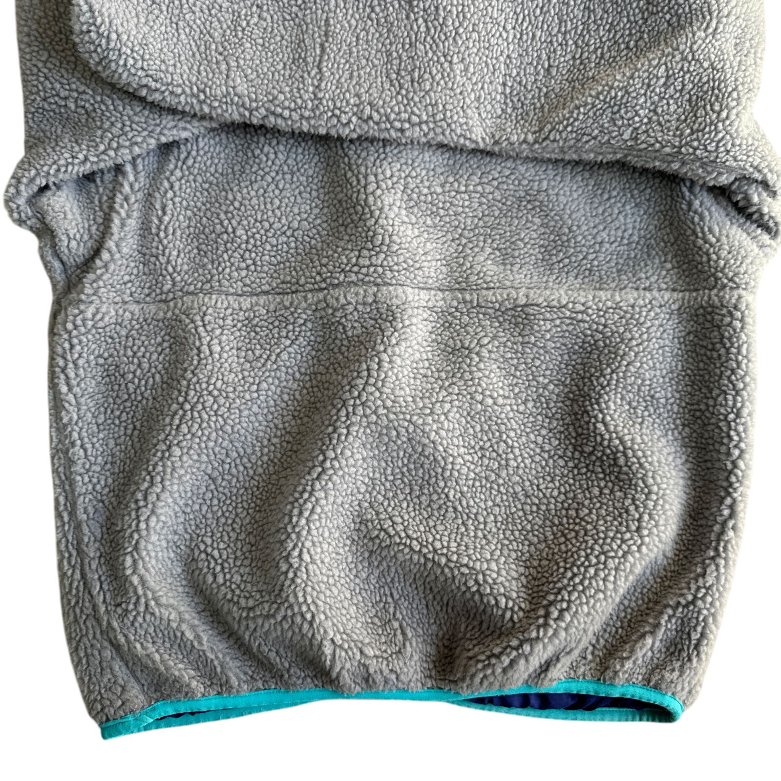 90s Patagonia グリセード フルジップ ヘザーグレー コバルトブルー S
