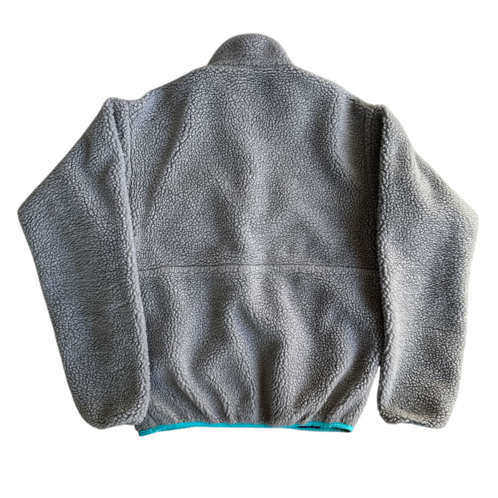 90s Patagonia グリセード フルジップ ヘザーグレー コバルトブルー S