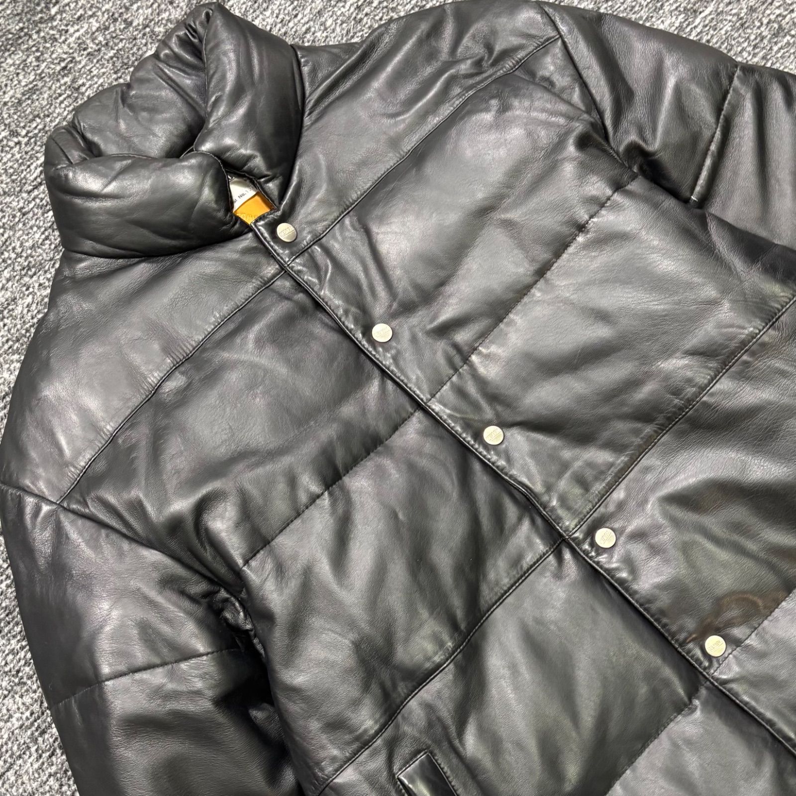 GEORGIA ラムレザー ダウンジャケット ブラック L ジョージア 羊皮