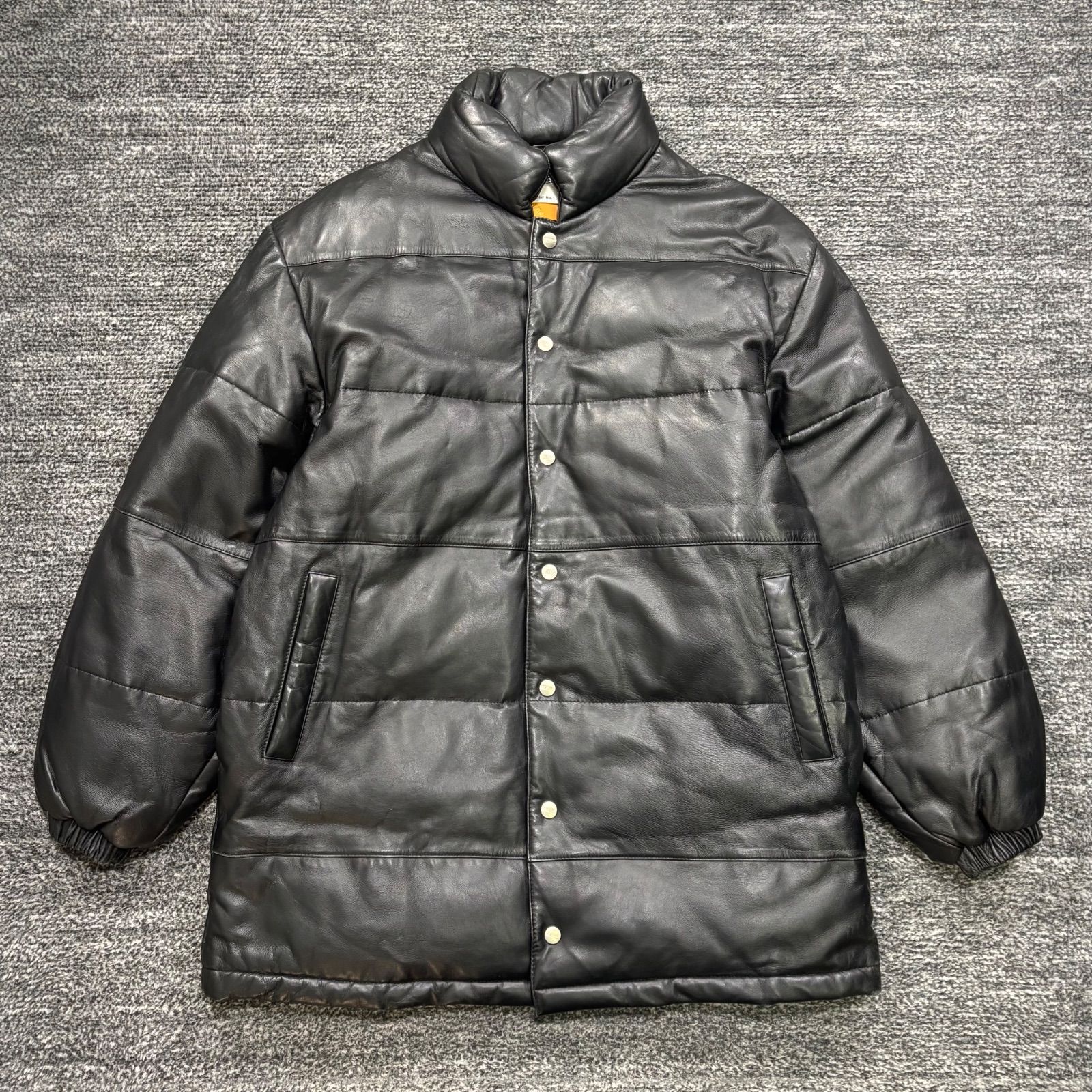 GEORGIA ラムレザー ダウンジャケット ブラック L ジョージア 羊皮