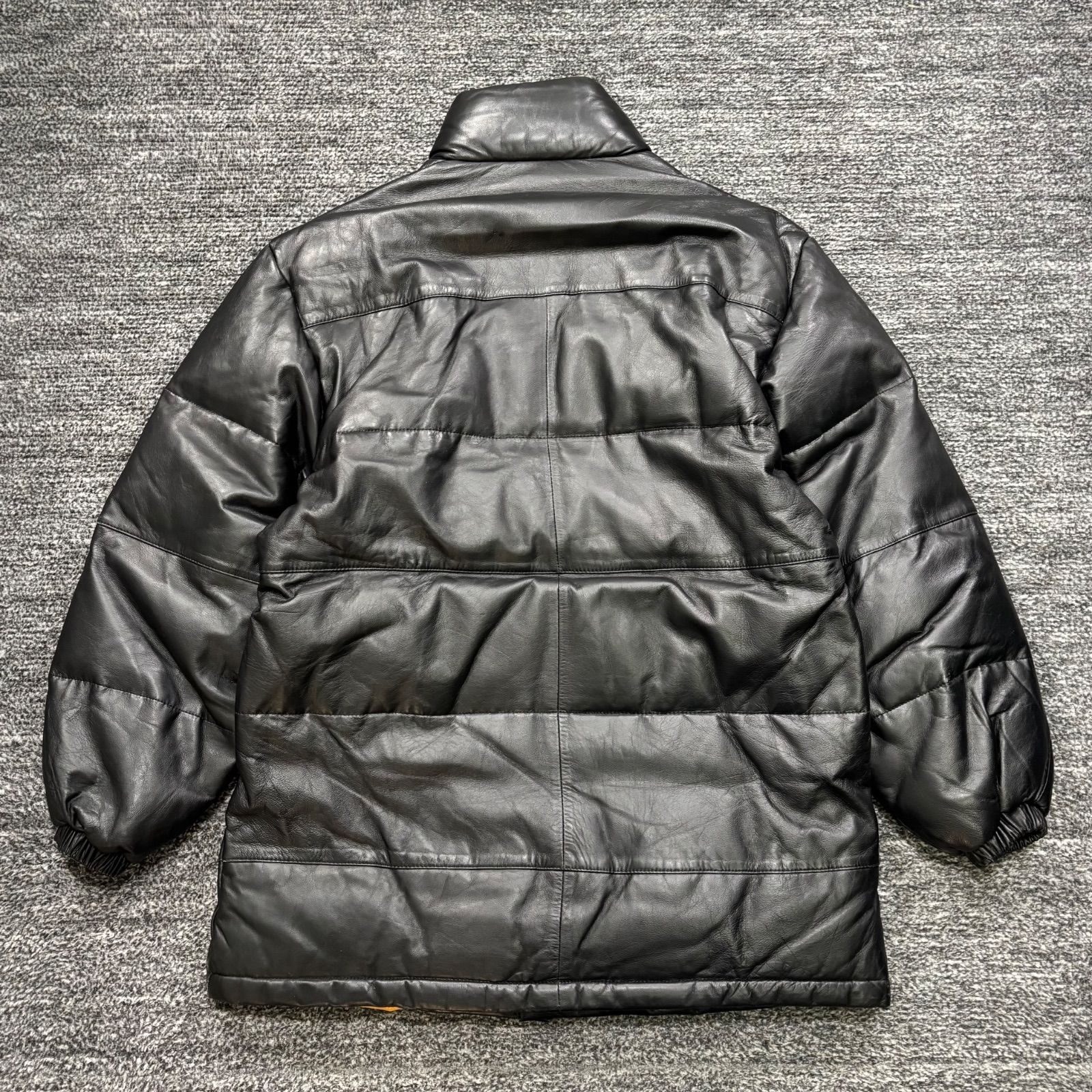 【きたやん】 レザー ダウンジャケット　ショート丈　羊革　ブラック　XL GEORGIA ラムレザー ダウンジャケット ブラック L ジョージア 羊皮
