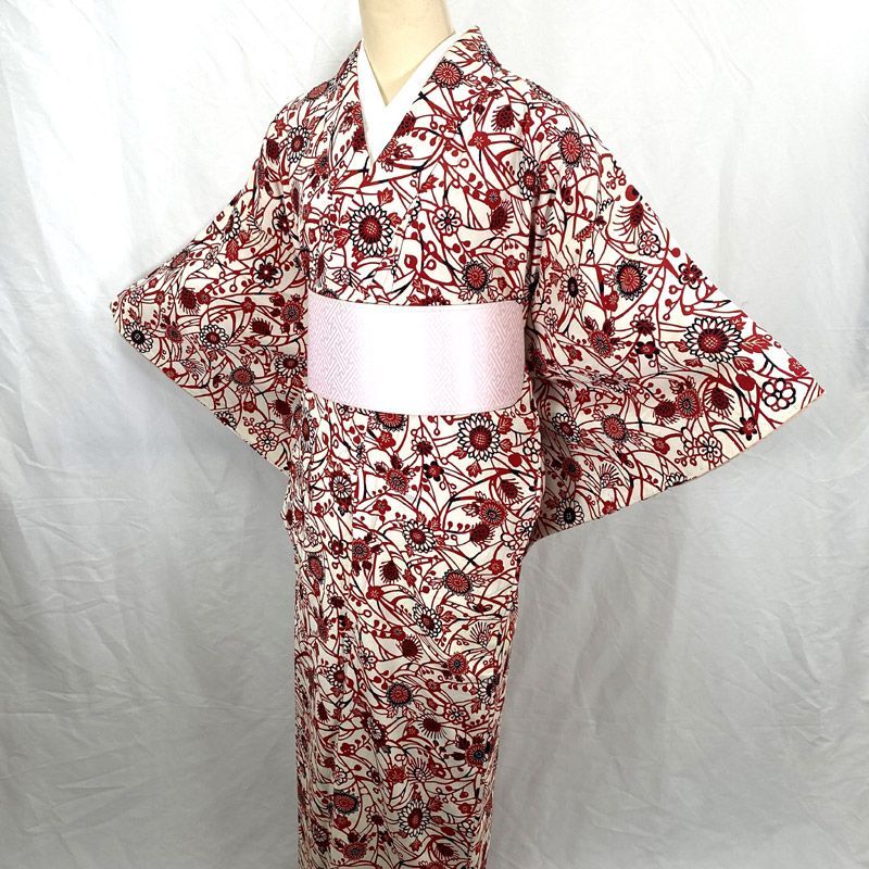 601af13△アンティーク着物 花 梅 菊 大正ロマン 昭和レトロ 和洋MIX