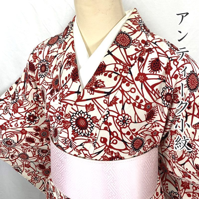 ★ Путинです★アンティーク 昭和レトロ 大正ロマン　アンティーク着物 601af13△アンティーク着物 花 梅 菊 大正ロマン 昭和レトロ 和洋MIX