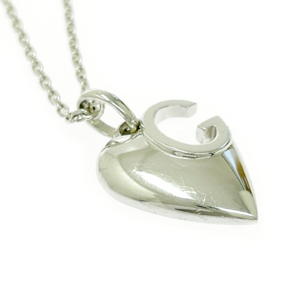 中古】GUCCI グッチ シルバー Gロゴ ハート ネックレス 8.6g 925刻印