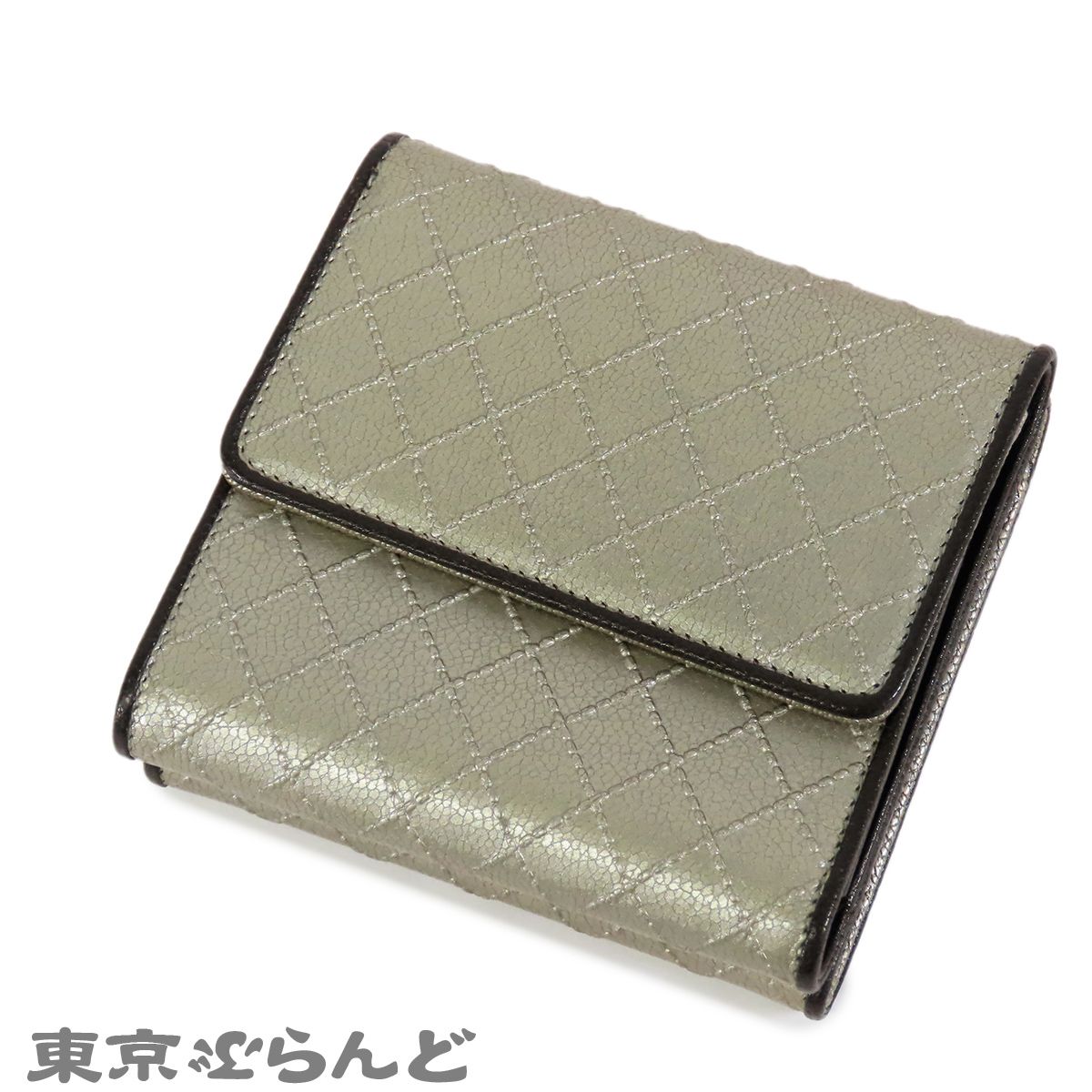 シャネル CHANEL ビコローレ Wフラップ コンパクト財布 A33910