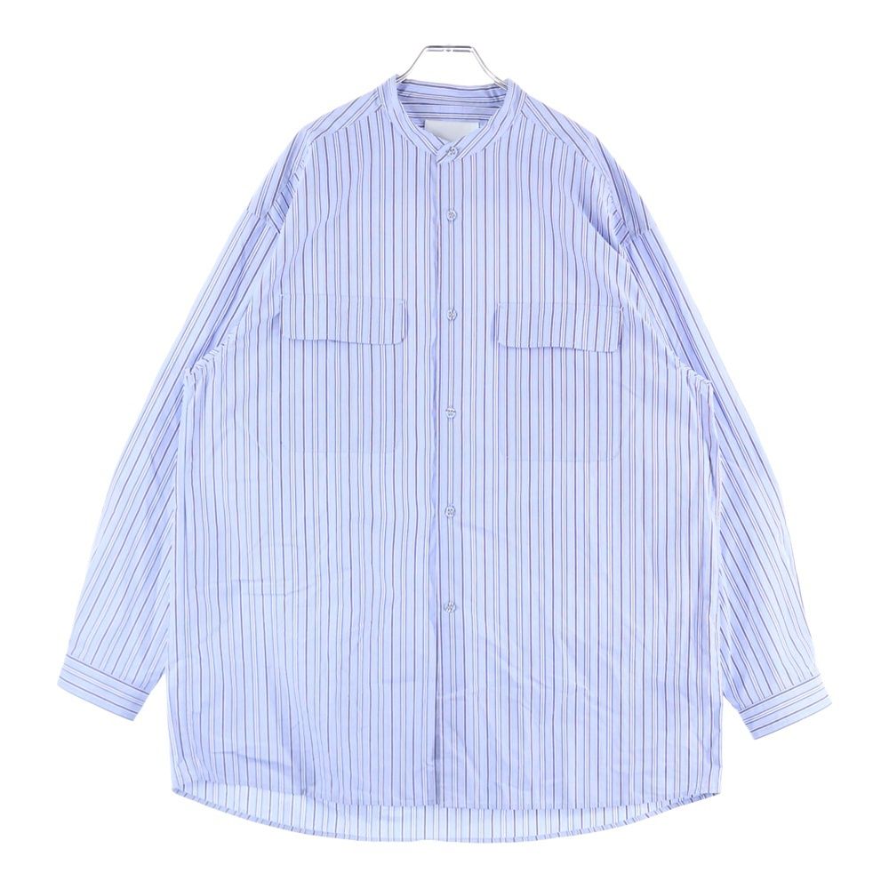 White Mountaineering (ホワイトマウンテニアリング) STRIPE BAND COLLAR LONG SLEEVES SHIRT ストライプ バンドカラー ロング スリーブ 長袖シャツ RW2171104